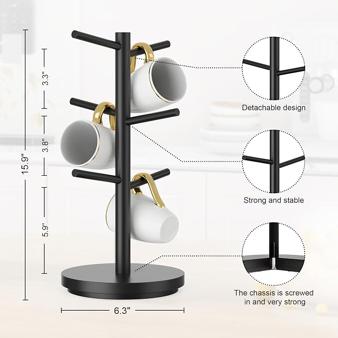 Wisuce Coffee Mug Holder Tree Upgraded 360Rotated Cup Holder - Image 4