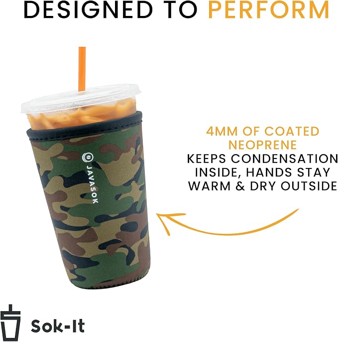 Sok It JavaSok Iced Coffee & Cold Soda Insulated Neoprene Cup Sleeve - Image 3