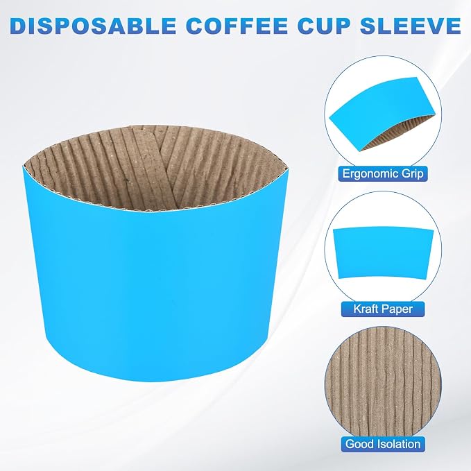 uxcell 100pcs Disposable Coffee Cup Sleeves, Cardboard Cup Sleeves - Image 3