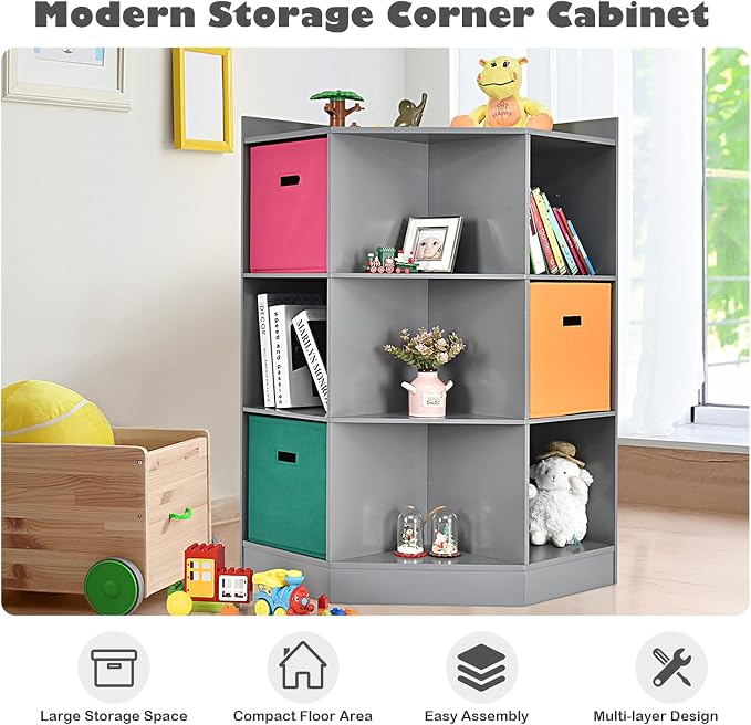 HONEY JOY Kids Toy Storage Organizer, 9-Cubby Toy Bin Organization Storage - Image 5
