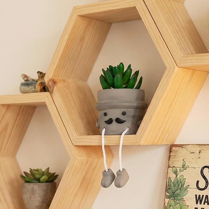 Cute Artificial Succulent Plant in Cement Pot - Image 3