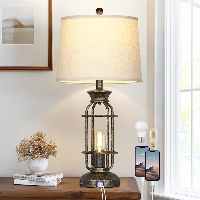 28" Tall Farmhouse Table Lamp by Lolikit