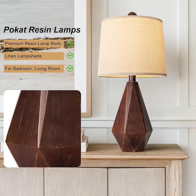 PoKat 20.25" Farmhouse Table Lamps Set of 2 - Image 3