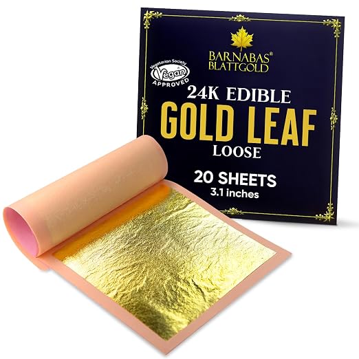 Barnabas Blattgold Edible Cake Decorations 23.75K Gold Leaf by BARNABASBLATTGOLD