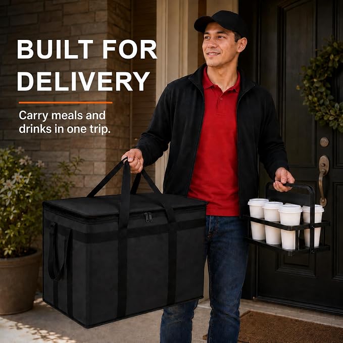 Cooler Insulated Food Delivery Bag & Drink Carrier - Image 7
