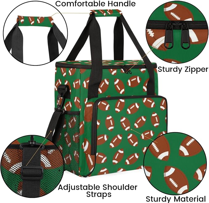 Football Coffee Maker Travel Bag, Football Large Carrying Storage Case - Image 6
