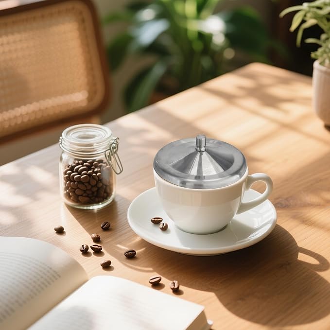 3.66 Inch Stainless Steel Cup Lid, Round Coffee Tea Mug Cover Dustproof Water - Image 5