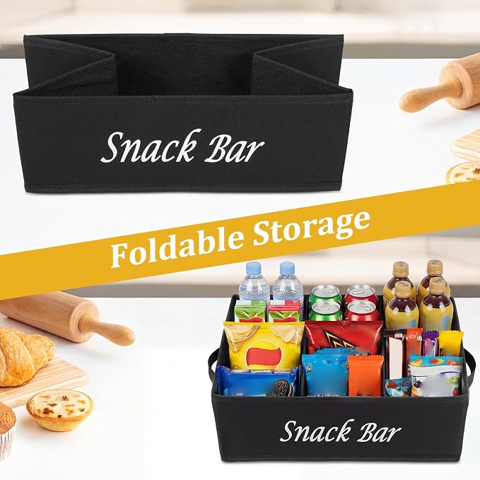 Snack Organizer for Countertop, 6 Compartment Snack Bin, Portable Snack Bar - Image 5