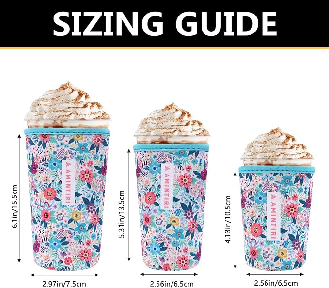 3 Pack Reusable Sleeve for Iced Coffee Cup, Coffee Neoprene Sleeve for Iced&Hot - Image 2