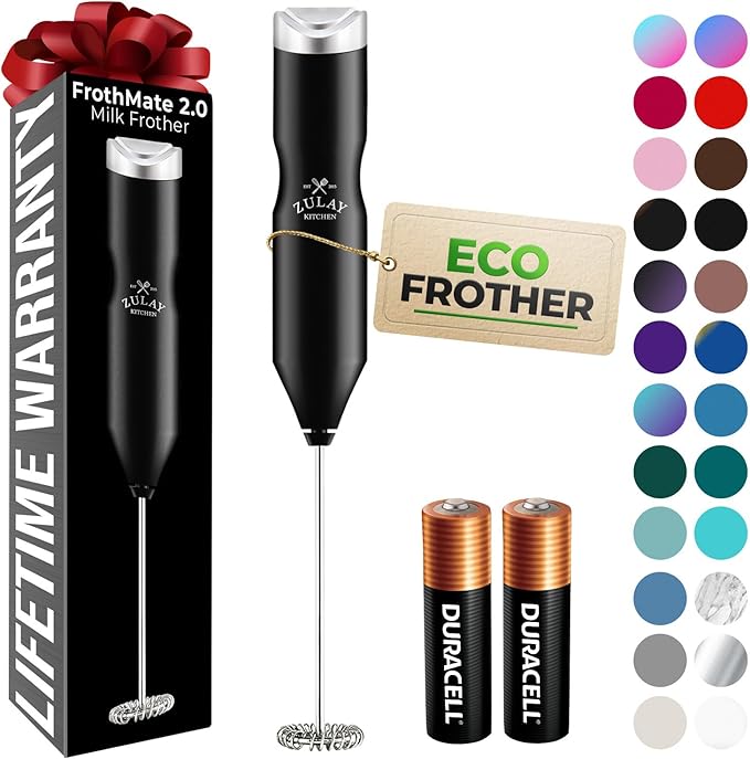 Zulay Kitchen Powerful Frother Wand AA Batteries Included, Ultra Fast Handheld by ZulayKitchen