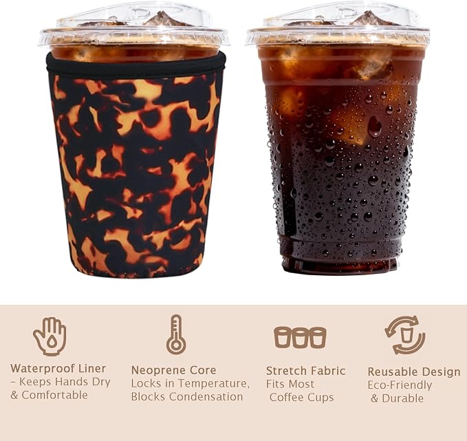 Reusable Insulated Sleeve for Iced Coffee Cup, Beverage Holder for Iced Coffee - Image 6