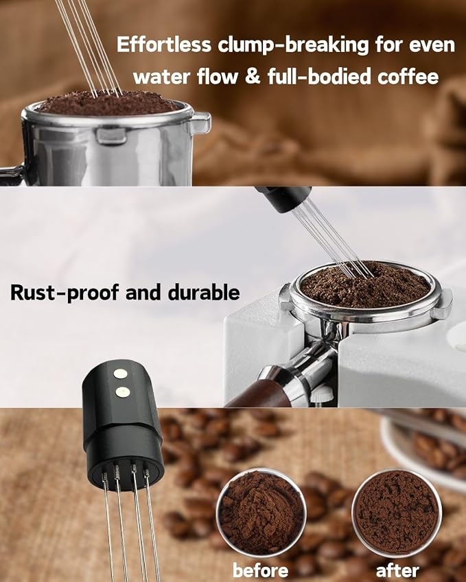 Magnetic WDT Tool Espresso Distribution Tool 8x0.4mm Stainless Steel Needles & - Image 3