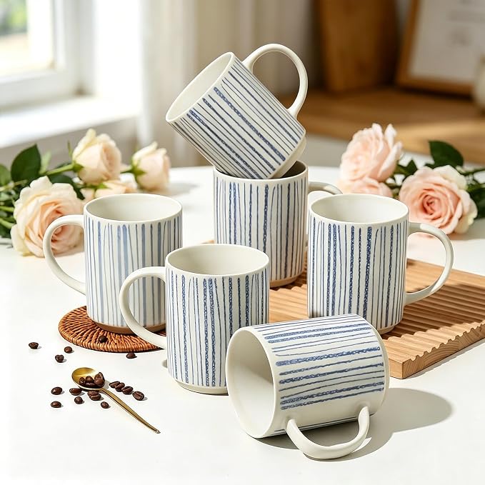 Coffee Mugs Set of 6, 17oz Ceramic Mugs - Image 8