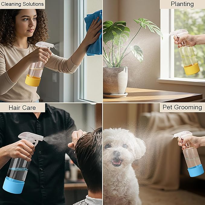 Glass Spray Bottles with Silicone Sleeve 16.9oz 2 Pack Empty Spray Bottle - Image 7