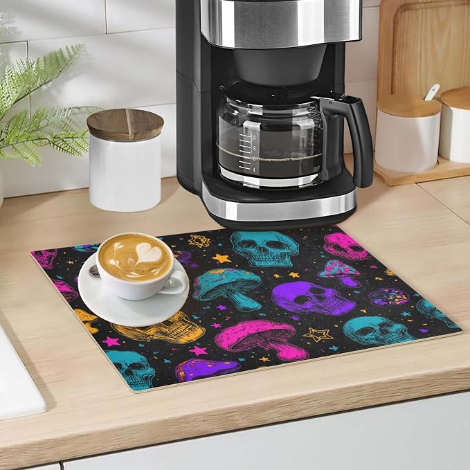 Coffee Mat Coffee Bar Station Maker Machine Pot Table Spill Mat Leather - Image 5