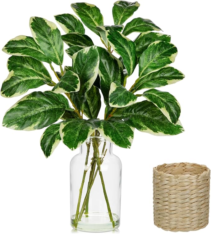 Real Touch Faux Greenery Stems in Vase by VillaComo