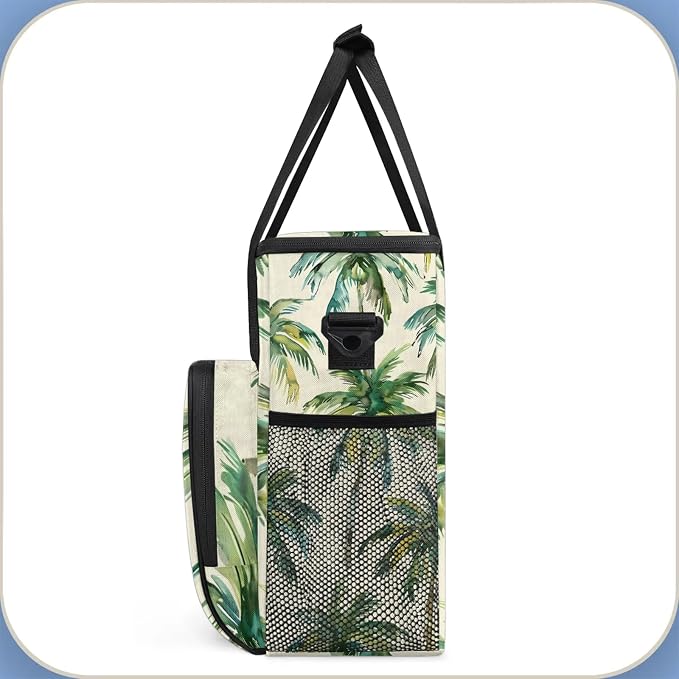 Tropical Palm Coffee Maker Carring Bag, Large Insulated Storage Organizer Case - Image 4