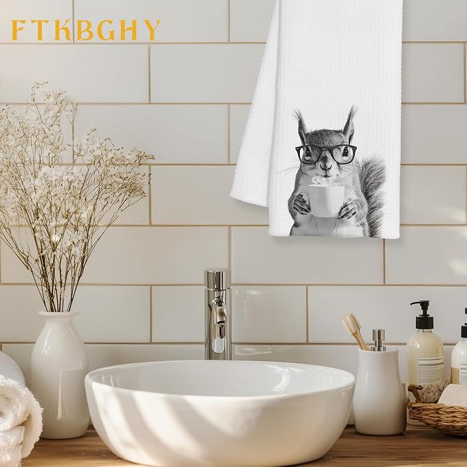 Funny Squirrel Coffee Kitchen Towels, Gifts - Image 2
