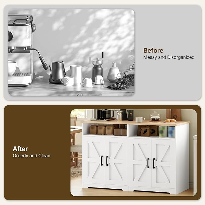 YATINEY Coffee Bar Cabinet, Kitchen Island - Image 7