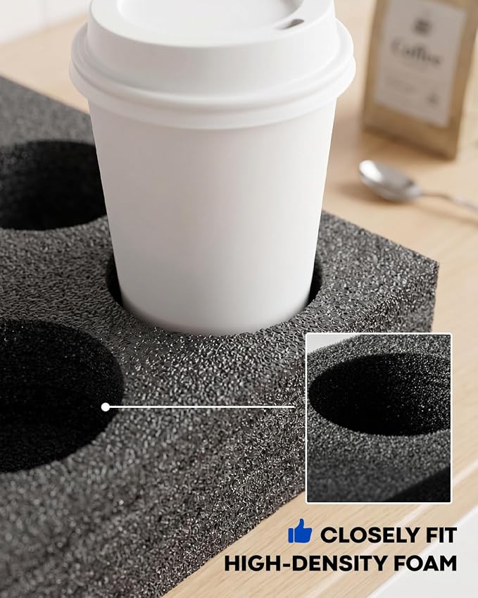 2 Pack 8 Cups Takeout Cup Holders Foam, Foam Cup Holder Tray, Foam Takeout - Image 3
