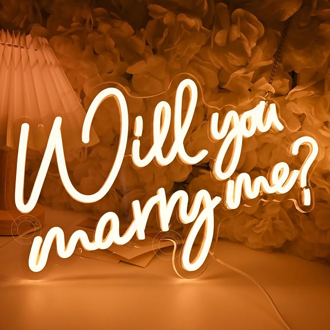 SYLHOME Will You Marry Me ? Led Neon Light Sign Hanging Proposal Wedding Party - Image 3
