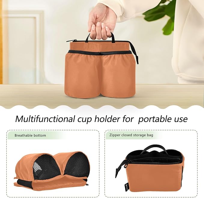 DOMIKING Orange Travel Luggage Cup Holder - Image 3