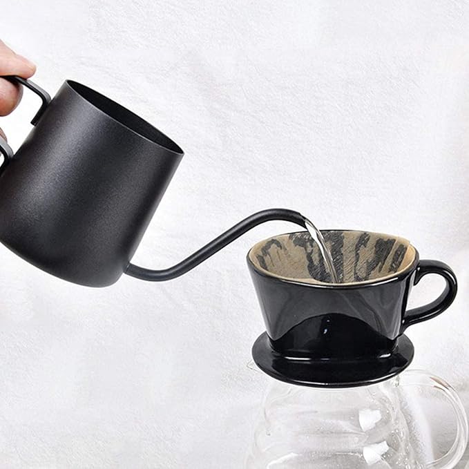 Segarty #2 Pour Over Coffee Maker, Single Cup Black Ceramic Coffee Dripper - Image 7