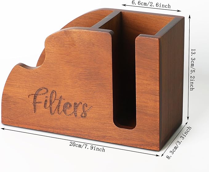 LBEMEY Acacia Wood Coffee Filter Holder - Image 3
