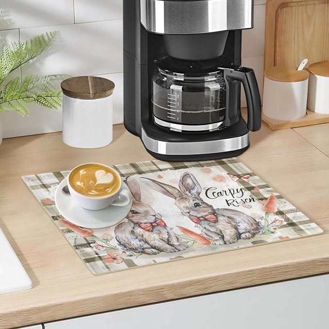 Coffee Mat Coffee Bar Station Maker Machine Pot Table Spill Mat Leather - Image 5