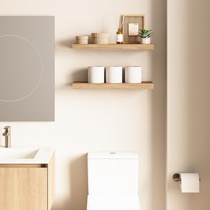 Ballucci Floating Shelf, Wood Wall Shelf - Image 2