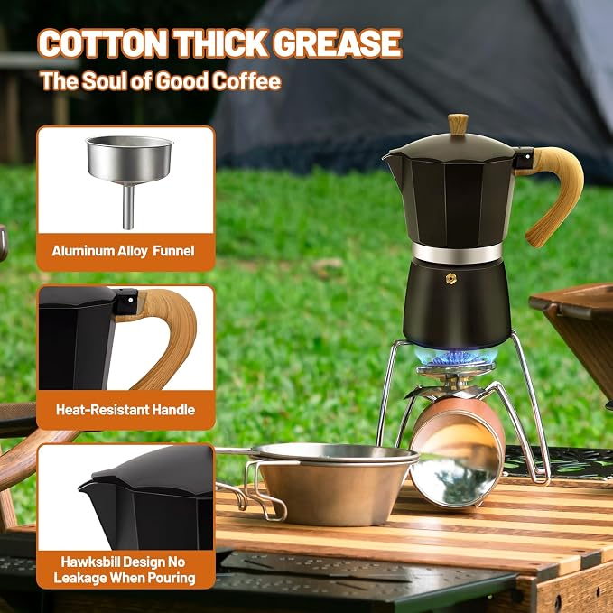 6 Cup Aluminum Espresso Stovetop Moka Pot Express Coffee Maker Percolator - Image 5