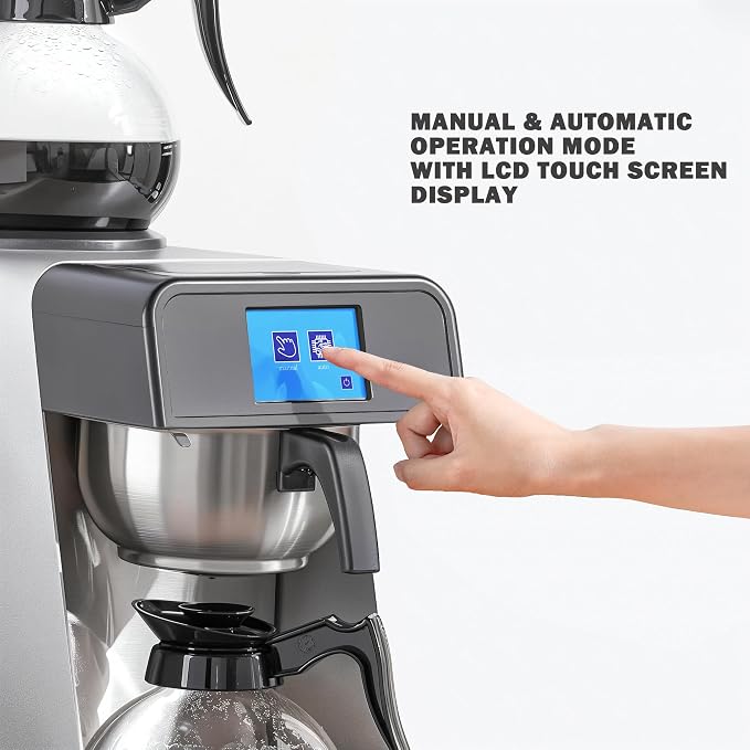 NUPANT 12-Cup Commercial Drip Coffee Maker 1.8L Auto Filling Pour Over Coffee - Image 3