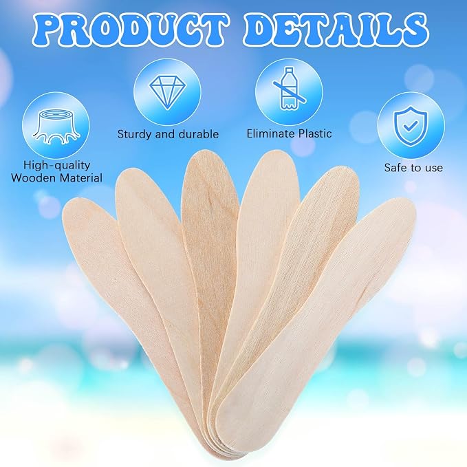Skylety 8000 Pcs Wooden Ice Cream Spoon Bulk Mini Disposable Tasting Spoons Set - Image 3