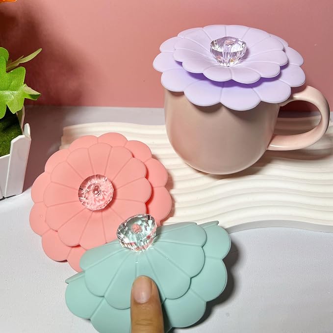 Sunflower Silicone Cup Covers, flexible mug covers, Heat resistant cup lids - Image 6