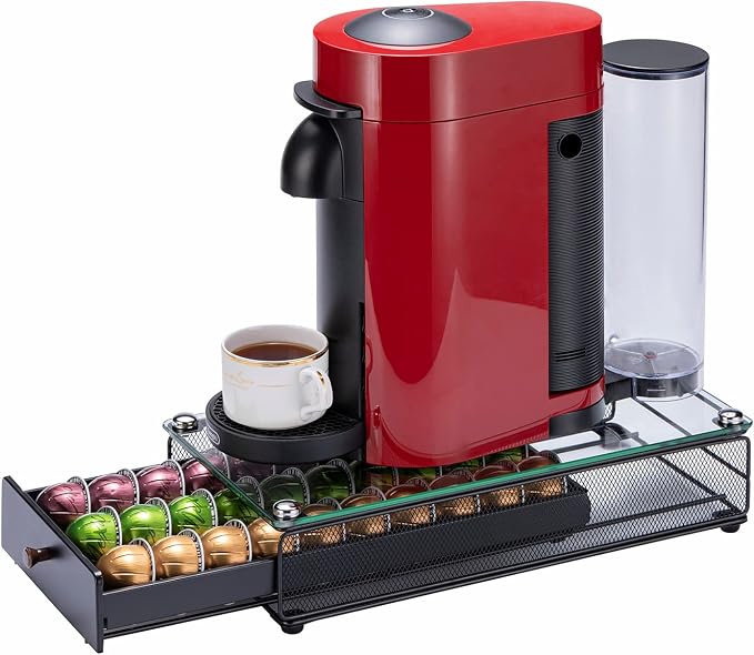 ZCDCP Nespresso Vertuo Pod Holder Coffee Capsule Drawer Black 30 Pods by ZCDCP