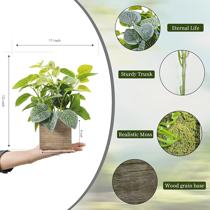 2 Pack 12" Medium Eucalyptus Fake Plants, Artificial Plants Indoor - Image 2