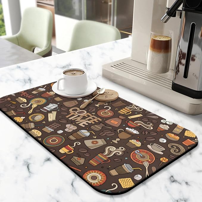 Coffee Bar Mat Accessories for Countertop Super Absorbent Anti-Slip Silicone - Image 2