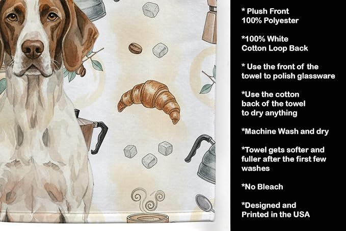 Caroline's Treasures Liver and White Pointer Coffee Bar Kitchen Towel Velour - Image 4