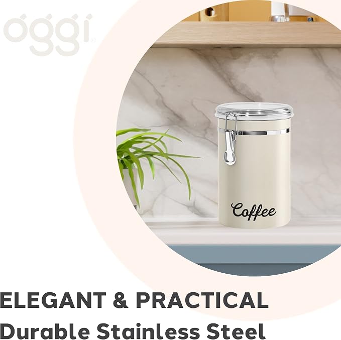 Oggi Stainless Steel Coffee Canister 62 fl oz - Image 6
