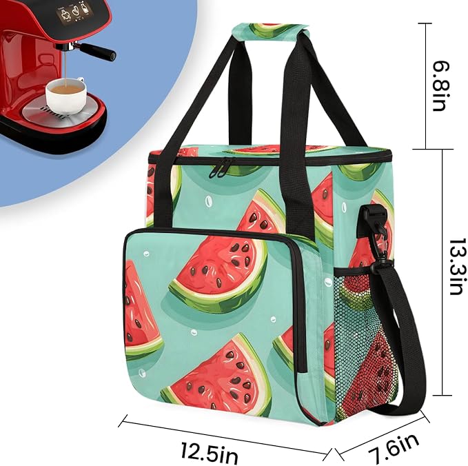 Fruit Watermelon Coffee Maker Carring Bag, Large Insulated Storage Organizer - Image 2