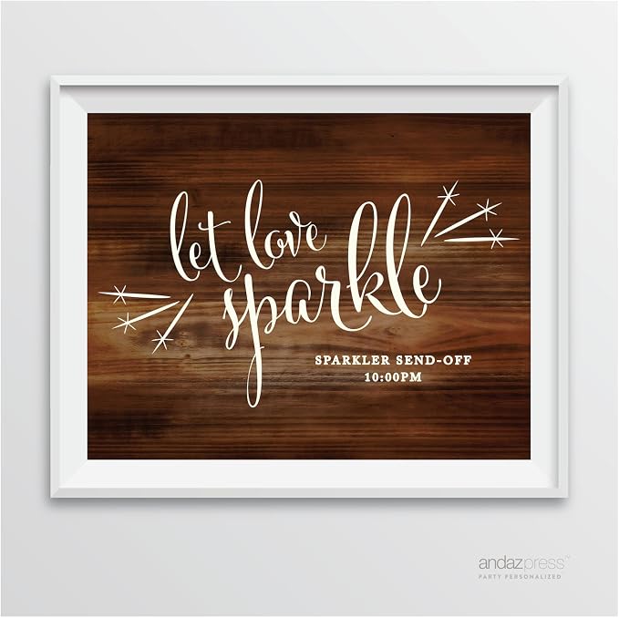 Andaz Press Personalized Wedding Party Signs, Rustic Wood Print, 8.5-inch x by AndazPress