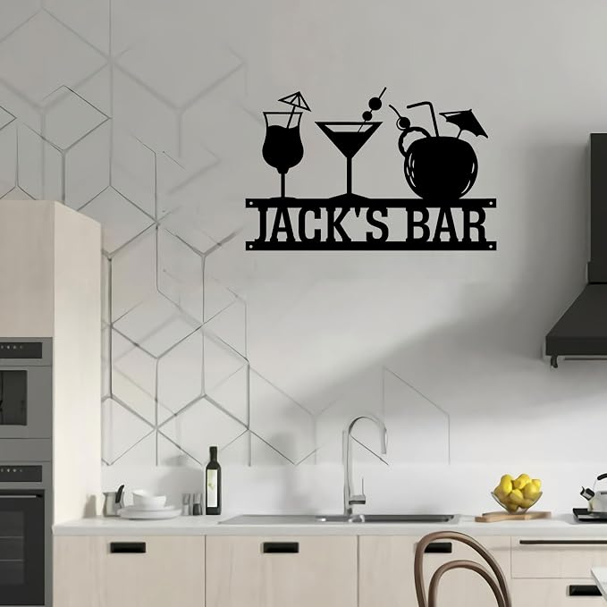 Personalized Bar Sign, Custom Bar Metal Wall Art, Led Lights Drink Sign Custom - Image 5