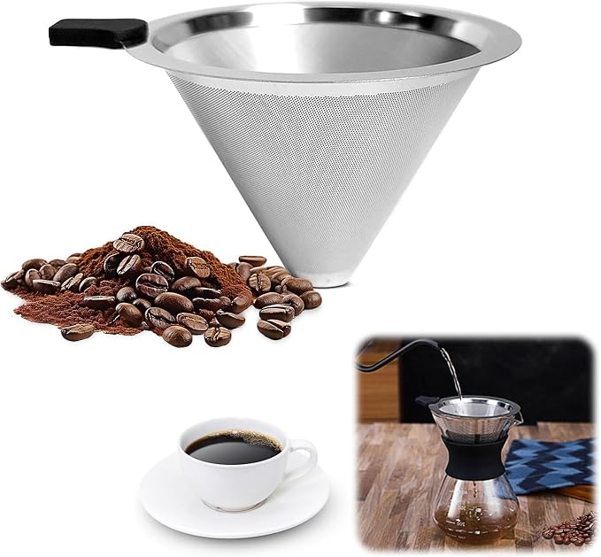 Reusable Paperless Coffee Filter, Pour Over Coffee Maker, Stainless Steel Drip by Unknown