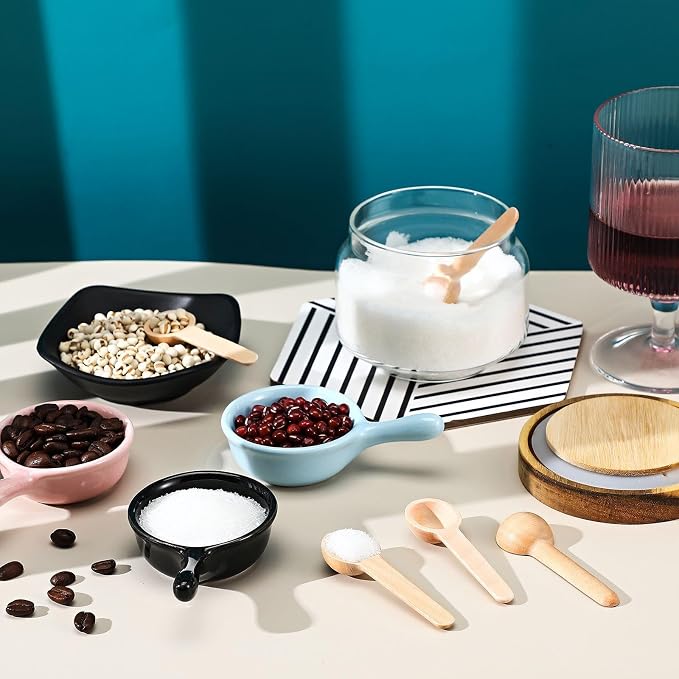 Patelai 30 Pieces Mini Wooden Spoons Bulk 3 Inch Small Condiments Tiny Jars - Image 5