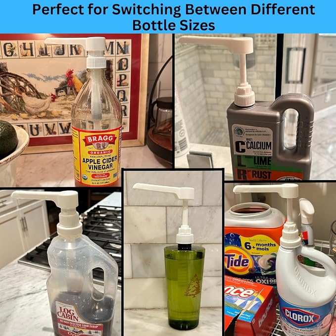 Dual Fitting Pump Dispenser for Gallon Jugs and Smaller Bottles Leak Proof for - Image 4