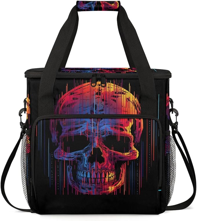 Funny Skull Skeleton Coffee Maker Carring Bag, Large Insulated Storage by Home