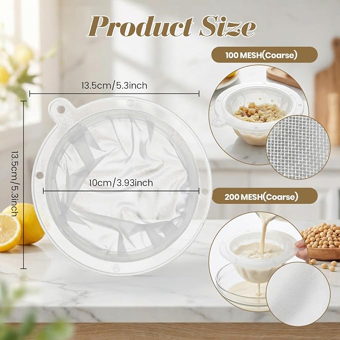 4PCS Food Filter Strainer, 5 Inch Reusable Nylon Plastic Strainer - Image 2