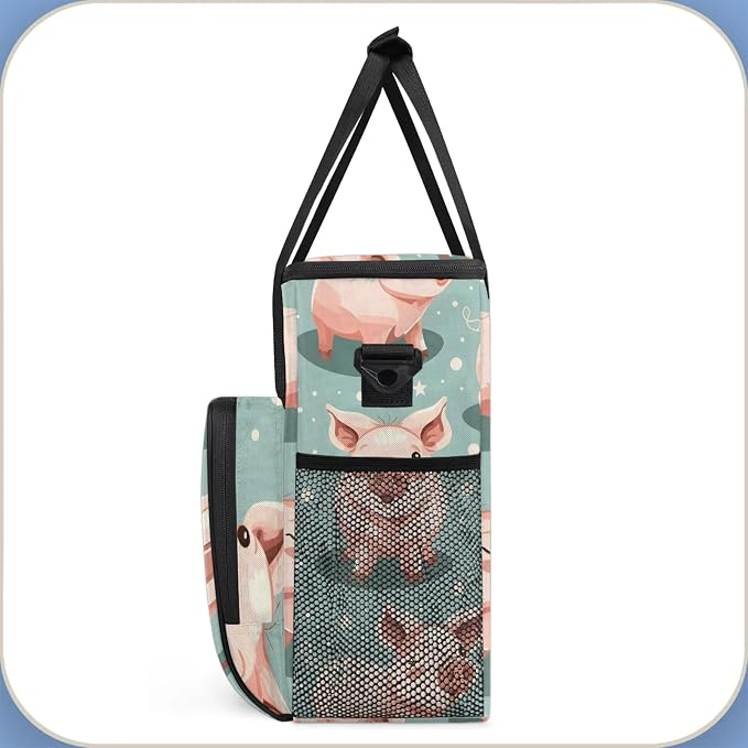 Pig Coffee Maker Carring Bag, Large Insulated Storage Organizer Case Tote Bags - Image 4