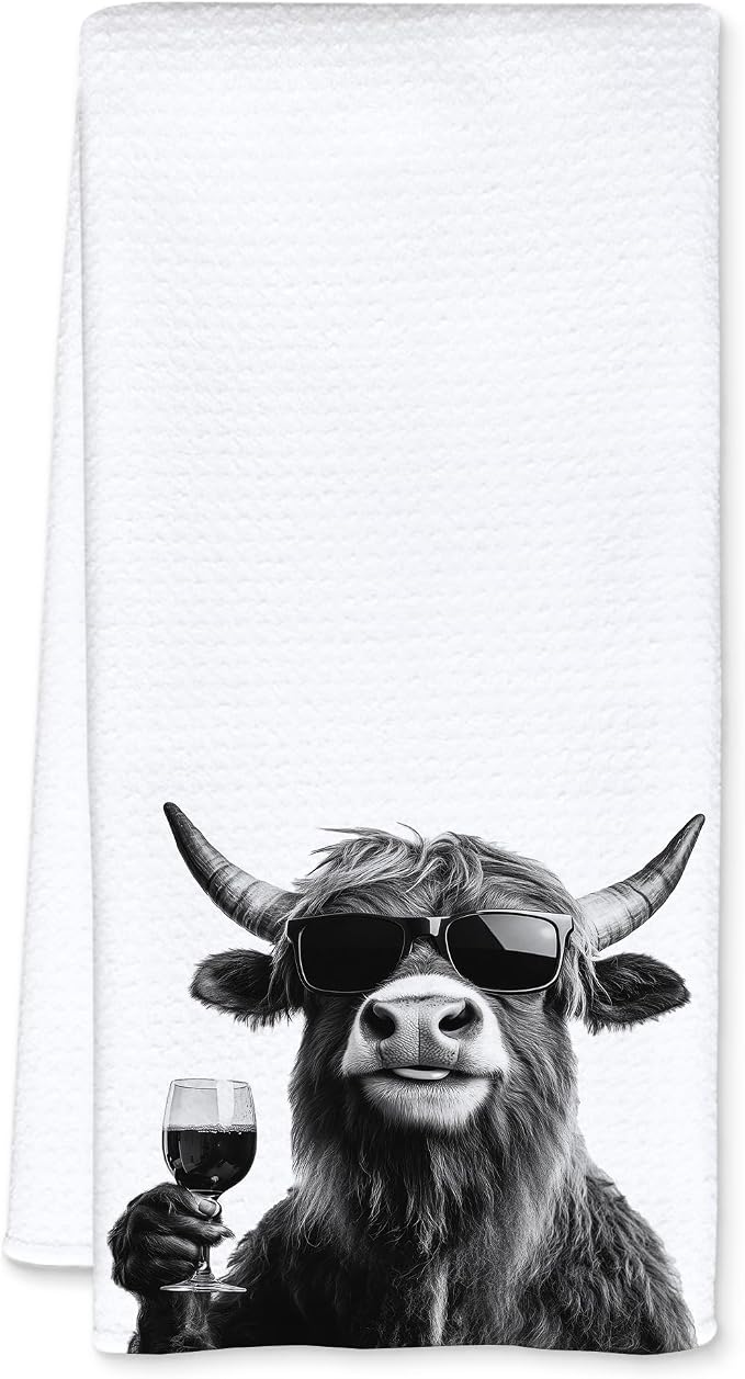 Funny Cow Decor Kitchen Towels, Cow Gift Dish Tea Towel by Unknown