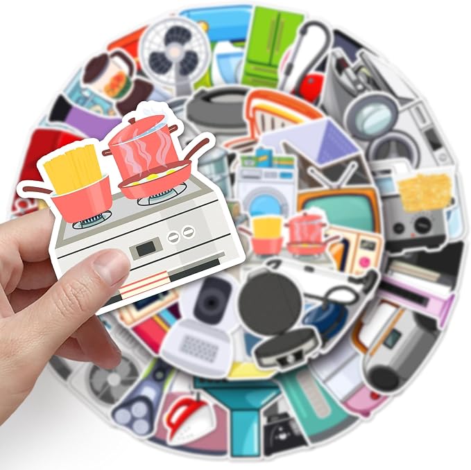50Pcs Home Appliance Stickers, Waterproof Vinyl Kitchen Appliance Stickers - Image 2